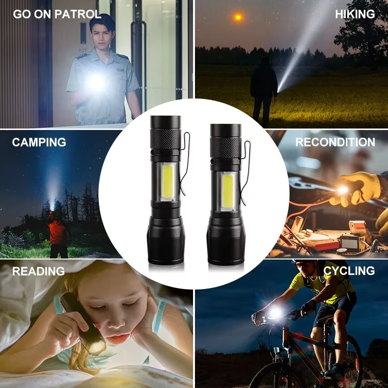 Mini-zaklamp Oplaadbare LED-zaklamp Draagbare USB-oplaadzaklamp High Power Bank Camping Waterdichte langeafstandslantaarn