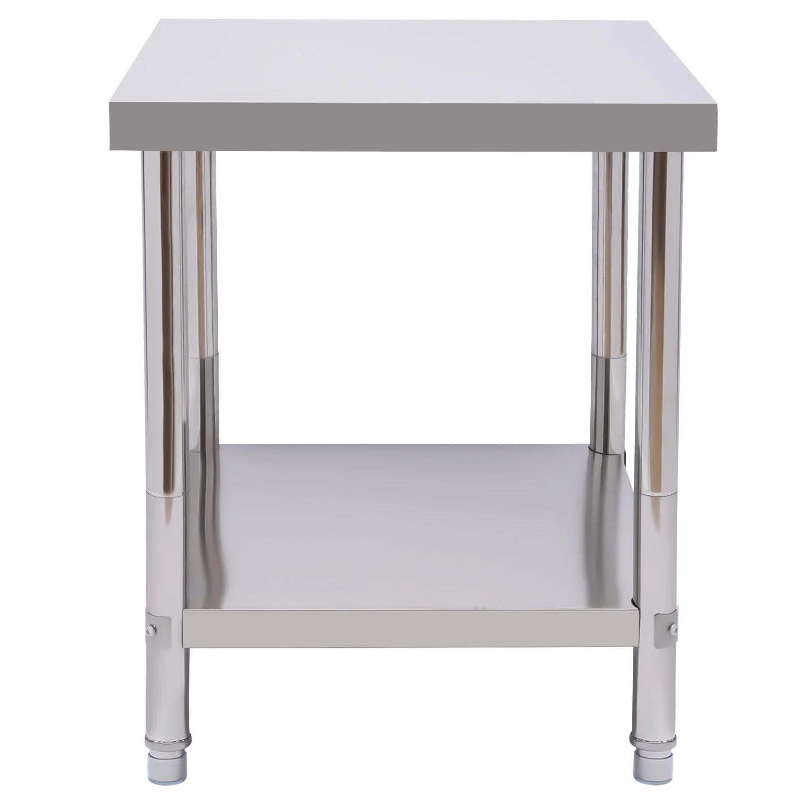 Mesa de aço inoxidável para preparação e trabalho 24 x 18 polegadas, mesa de trabalho comercial resistente para preparação de alimentos com undershelf para restaurante