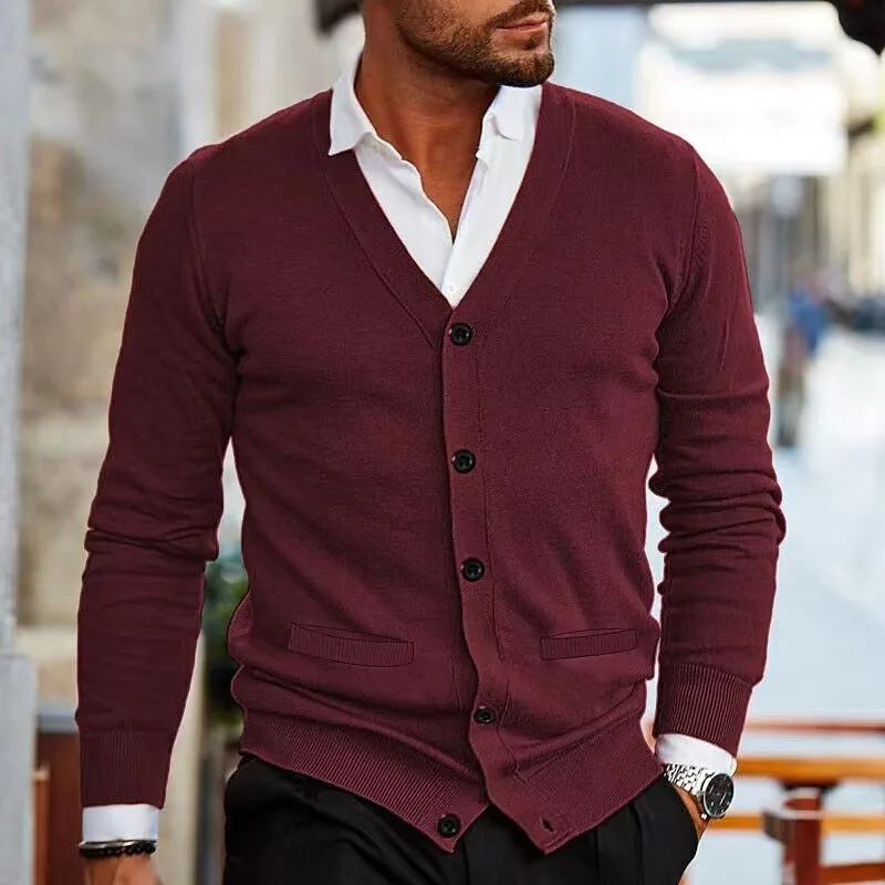 Herbst Baumwolle Pullover Männer Strickjacke Casual Solide Langarm Gestrickte Männer Strickjacke Plus Größe Dünne V-ausschnitt Pullover Männer der 4XL