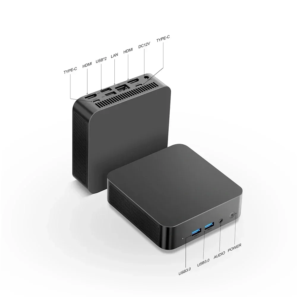 T9 Mini-PC Intel Alder Lake N100 Windows 11 Ultra Kleiner Taschencomputer Dual SSD Voll funktionsfähiger Typ-C 4K 60 Hz RGB-Ausgang