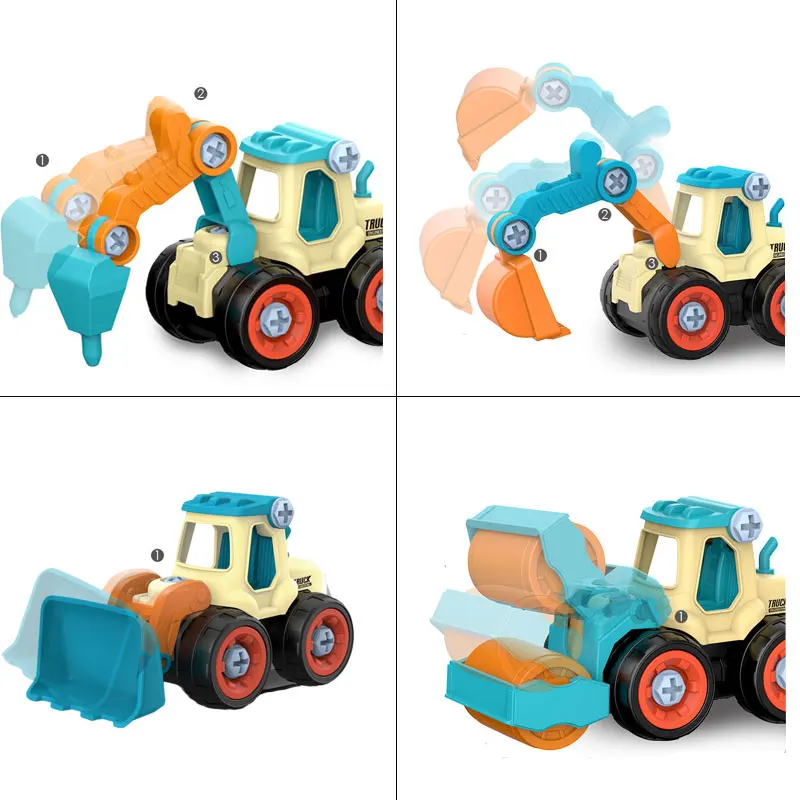 Giocattolo per escavatore a vite per dado per camion fai-da-te per ingegneria in miniatura per bambini per regalo modello di auto/camion educativo per bambini
