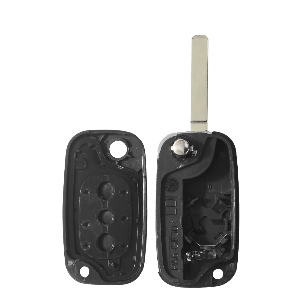 Keyyou capa para chave de carro com 2/3 botões, 1 peça, para renault fluence clio megane kangoo modus, chave automática com lâmina ne73/va2