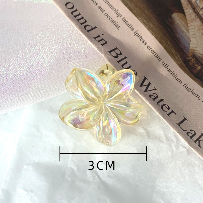 6PCS แฟชั่นขนาดเล็กเงาดอกไม้ผม Claw คลิปชุดสําหรับหญิงสาว Mini Crab Hair Clamps Barrettes ผม Headwear อุปกรณ์เสริมของขวัญ