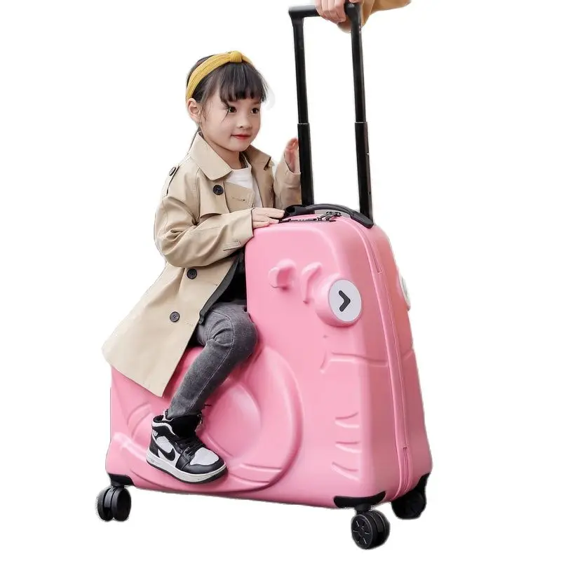 กระเป๋าเดินทางล้อลากขนาด20 "24" สำหรับเด็กอลูมิเนียมอัลลอยด์ลากได้