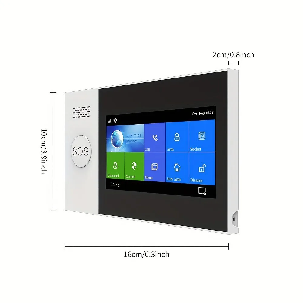 PGST PG-107 4G Wireless Home Alarm System ระบบรักษาความปลอดภัย WiFi 4.3 นิ้ว Full Touch Screen, ใช้งานร่วมกับ Alexa และ Google