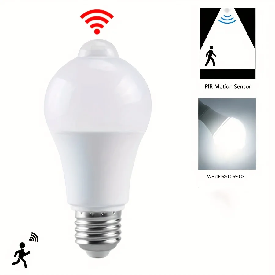 Sensore di movimento Lampadina a LED E27LED Lampadina con sensore PIR apre automaticamente/chiusura corridoio scale garage luce di sicurezza magazzino