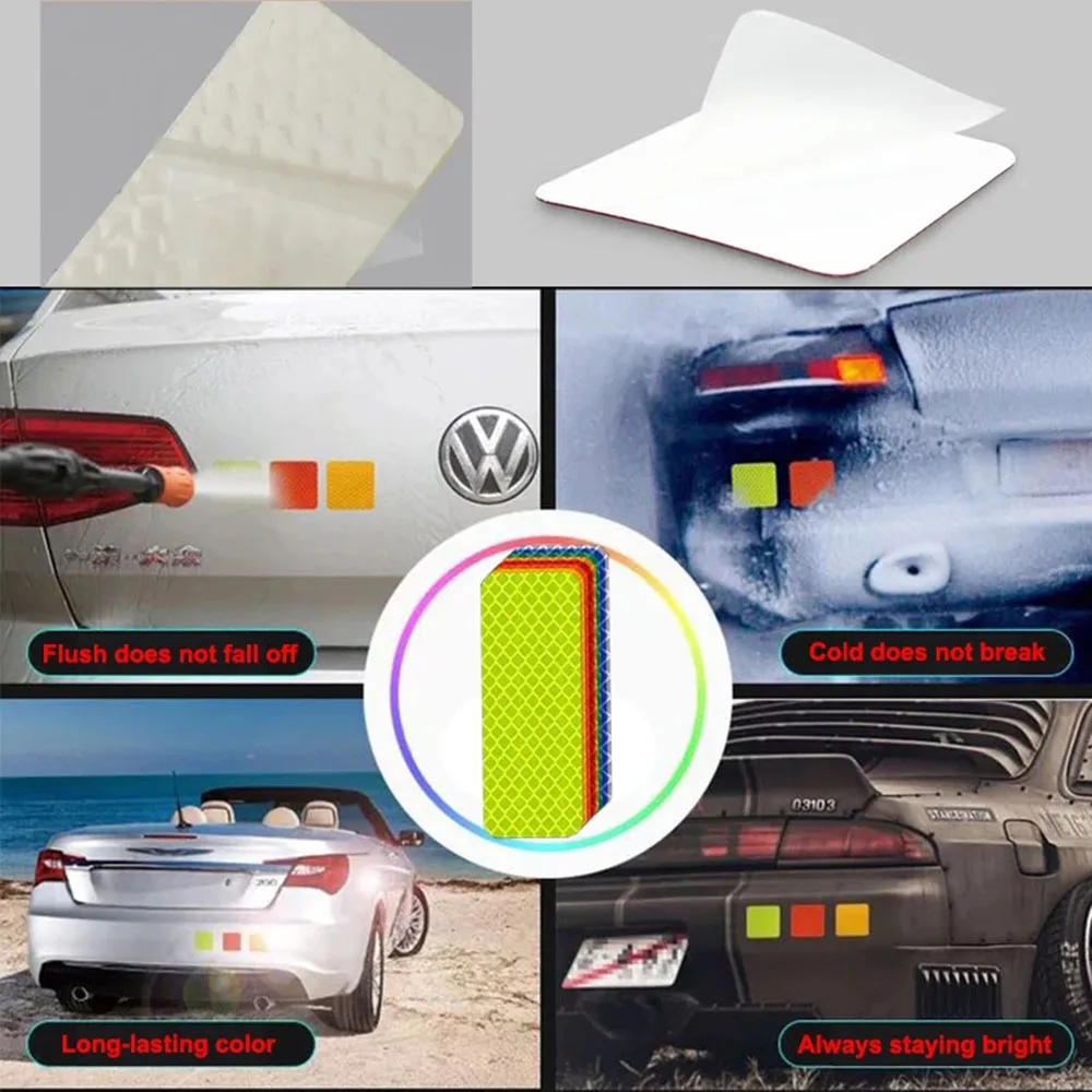 10pcs กันชนรถสติกเกอร์สะท้อนแสงแถบสะท้อนแสงเทป Secure Reflector สติ๊กเกอร์สติ๊กเกอร์คําเตือนความปลอดภัย