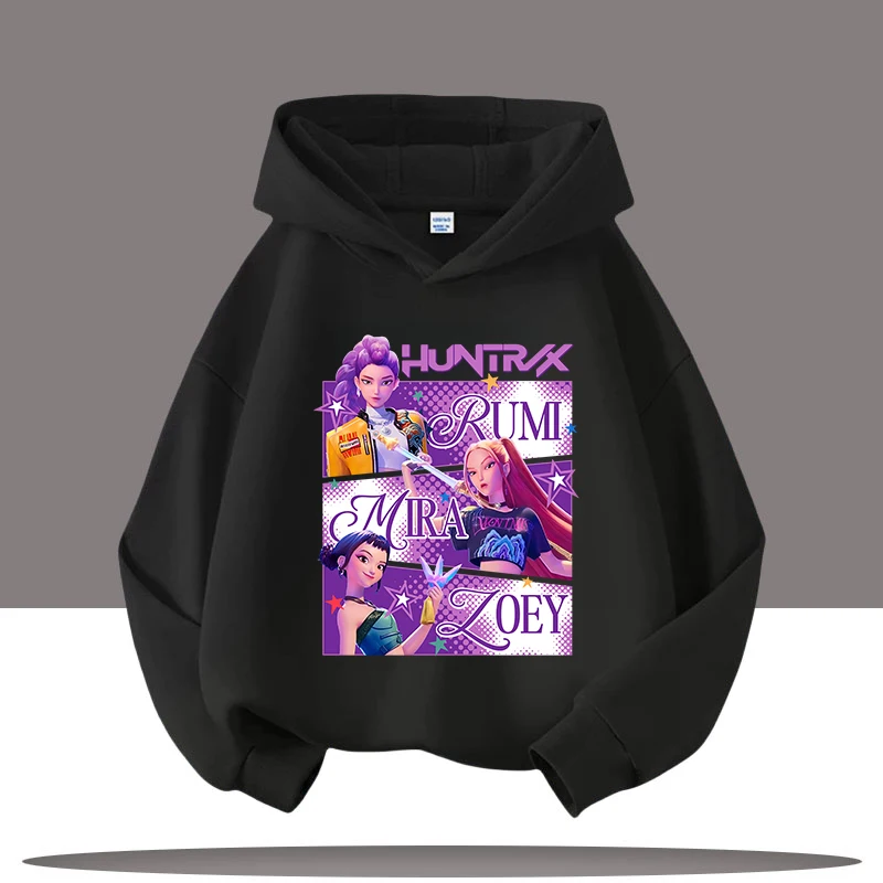 Y2K KPop Demon Hunters Felpe con cappuccio Ragazze adolescenti Ragazzi Rumi KPop Demon Hunters Felpa con cappuccio Autunno Casual Manica lunga Abbigliamento per bambini