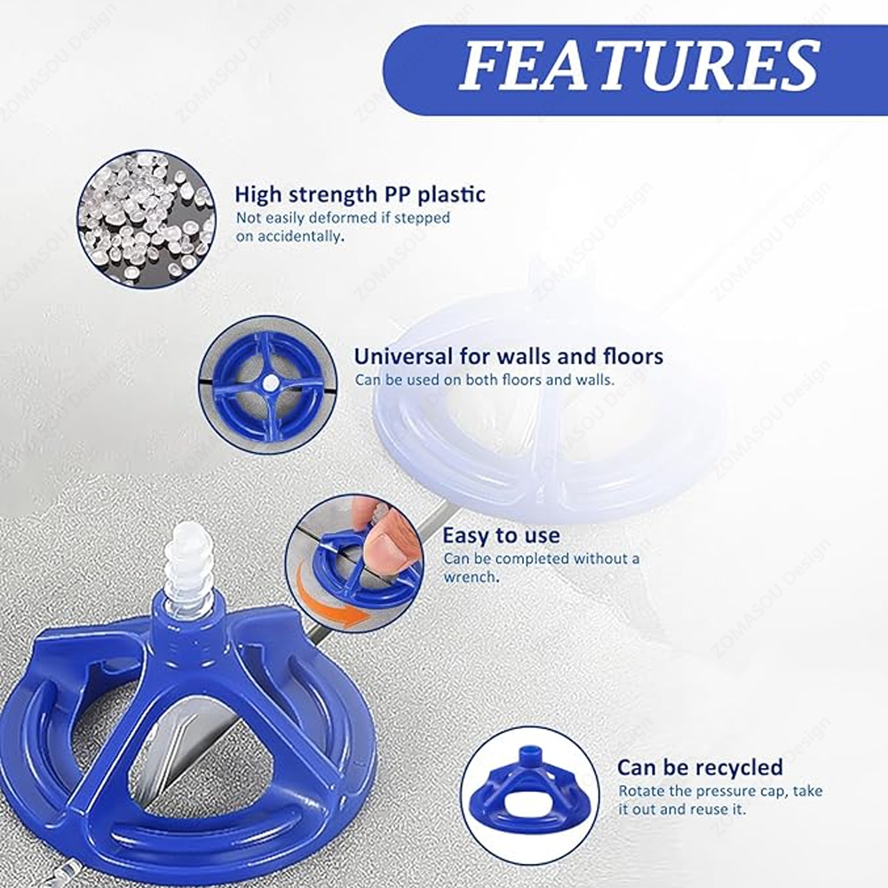 800-50Pcs Professional Ceramic Tile Leveling System Clips Spiral Spacers  Wadge for Tile Laying Wall Floor Construction Tools