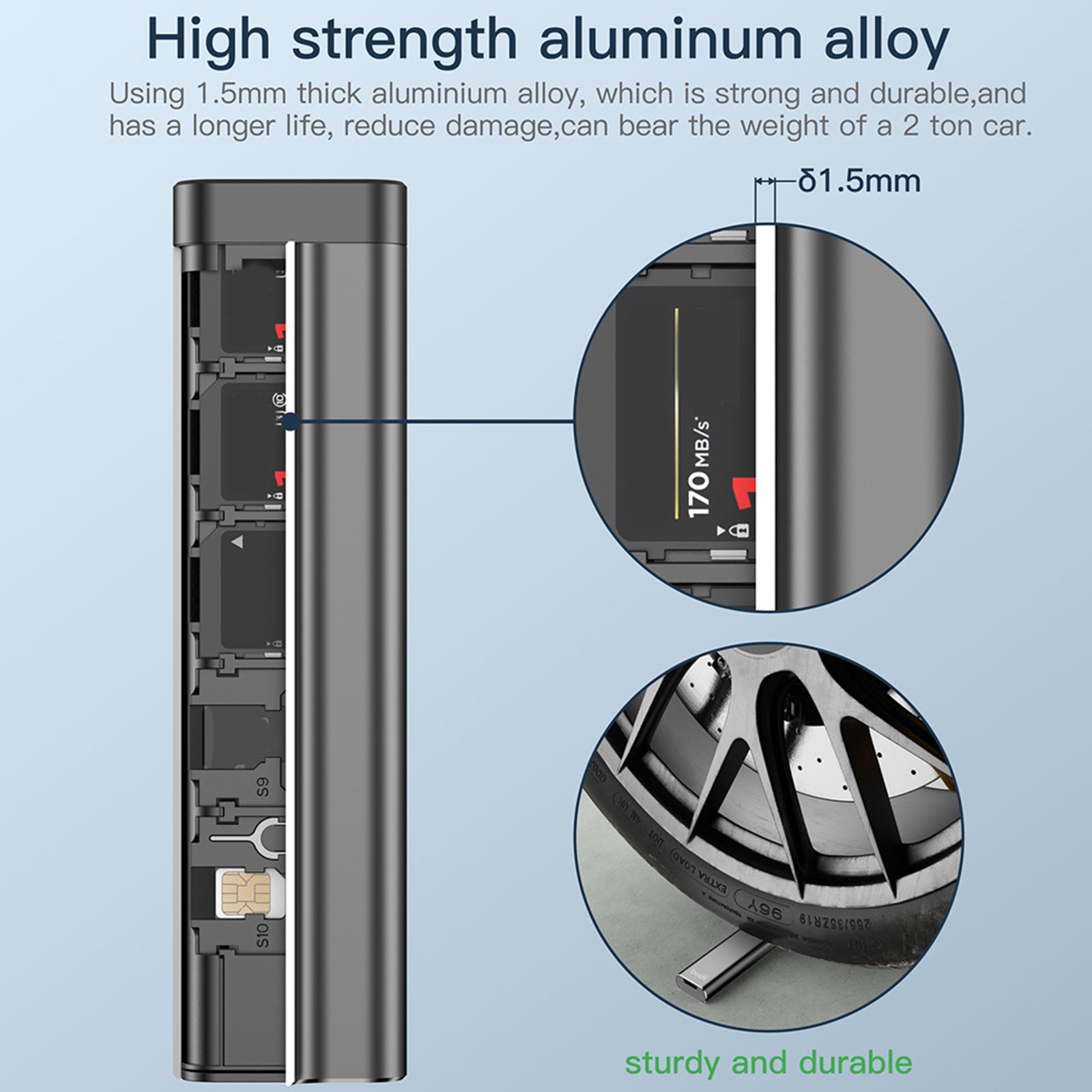 Portable Memory Card Case Card Storage Case Holder Aluminum Shock-proof Card Storage Wallet Protector Box Accessories