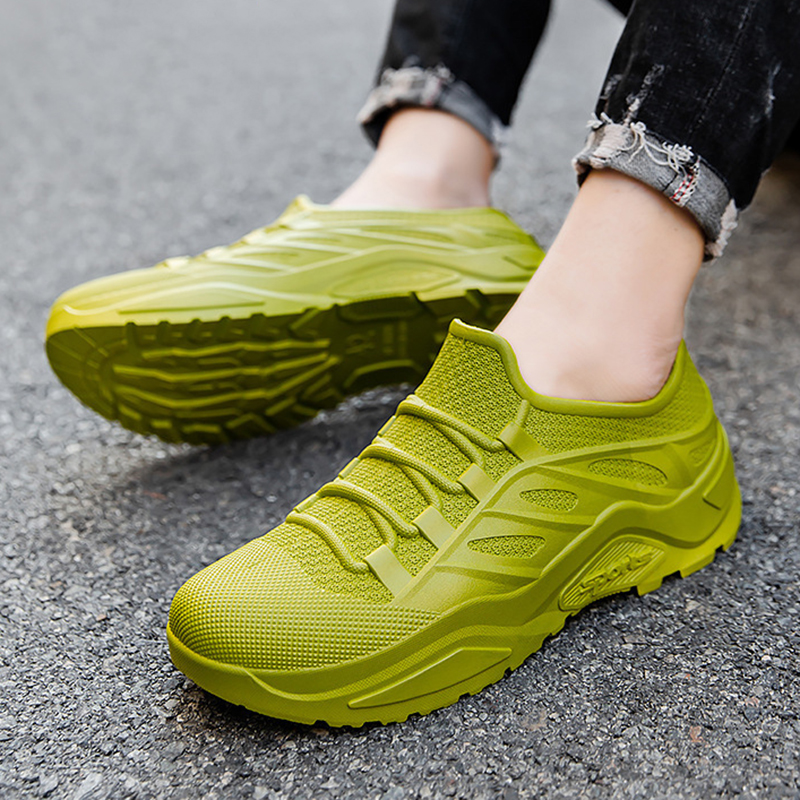 Neue männer Regen Stiefel Flache Wasserdichte Tragen-beständig Küche Auto Waschen Arbeit Schuhe Outdoor Männlichen Turnschuhe männer Licht angeln Schuhe