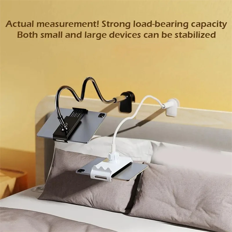 Gooseneck Tablet Stand for Bed Rotatable Phone Holder for 4-12.9'' Lazy Flexible Long Arm Universal Bracket for iPad Samsung