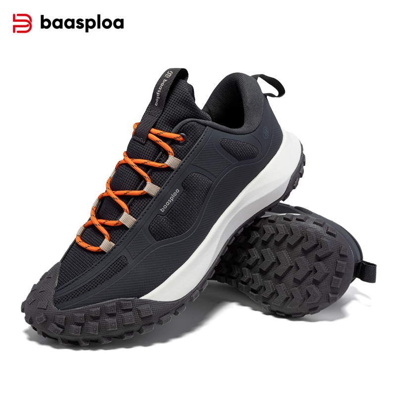 Baasploa, nuevos zapatos de senderismo para hombre, zapatillas antisalpicaduras de agua para exteriores, zapatillas informales cómodas para hombre, zapatillas antideslizantes resistentes al desgaste