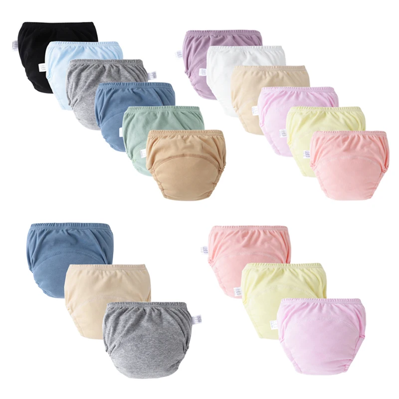 3/6 pçs calças de treinamento de fraldas do bebê crianças roupa interior para meninas meninos lavável fraldas de pano infantil fraldas reutilizáveis shorts da criança