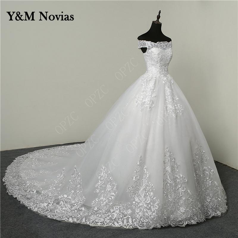 Real Vedio Luxury Lace Applique Plus Size abito da sposa ricamo 2023 New Long Train Sweetheart Bride Gown Vestidos De Noiva