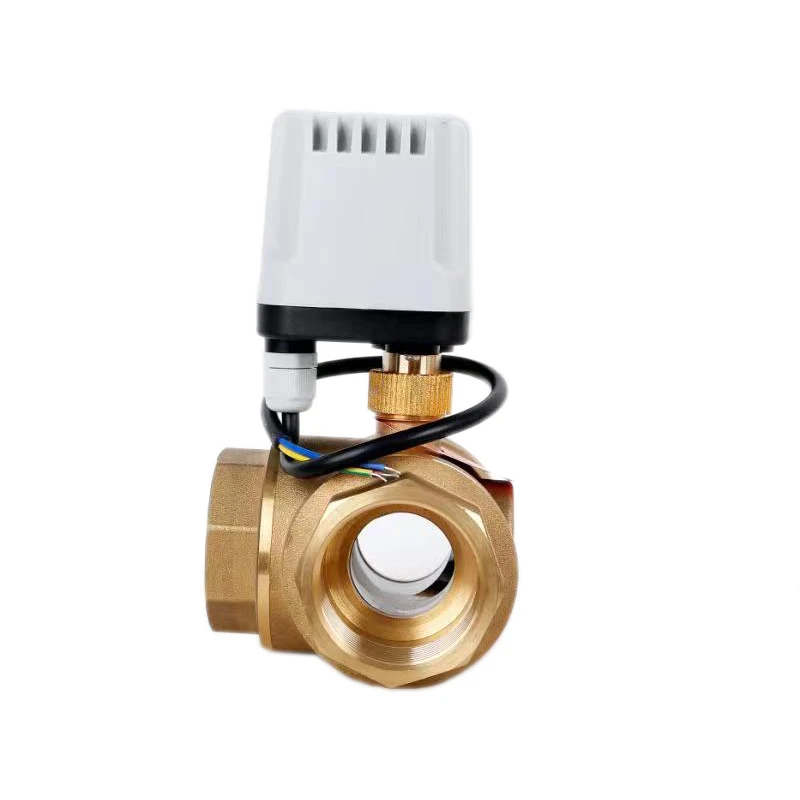 1/2" 3/4" 1" 1-1/4" 1-1/2" 3-Wege IP65 Wasserdichter motorisierter Kugelhahn 3-Draht 2 Control T/L Typ Messing Elektrischer Kugelhahn