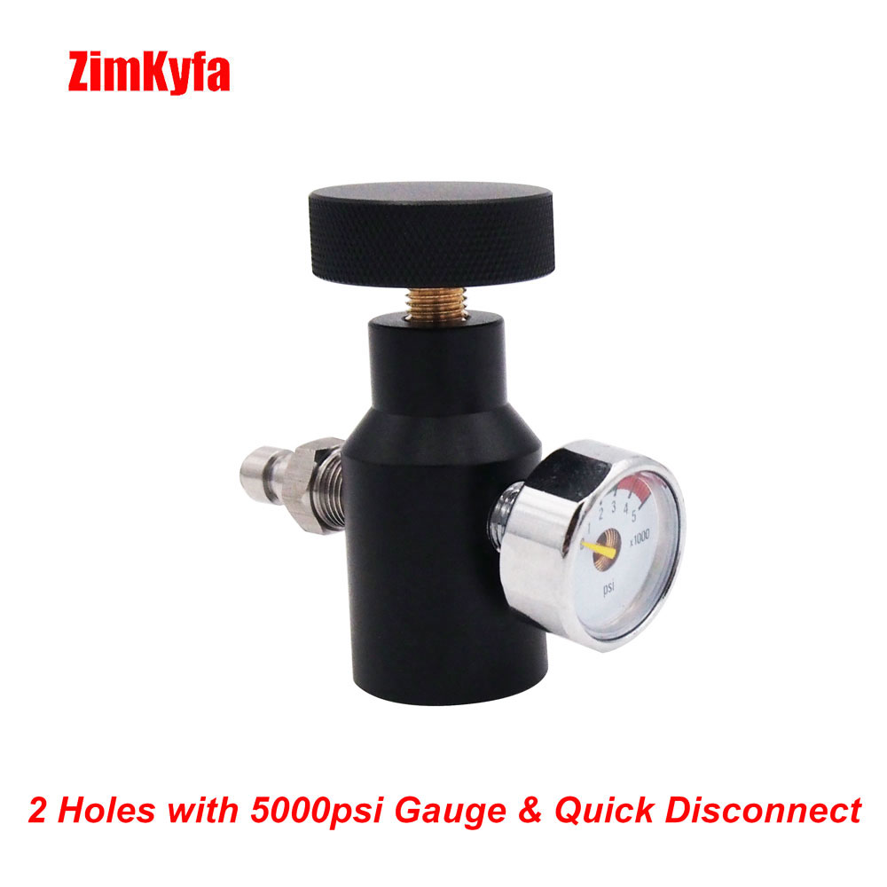 HPA Universal Co2 Air Filling Adaptor On/Off ASA Adapter W/Gauge of Maker Coil Remote Hose,G1/2-14 Inlet Threads