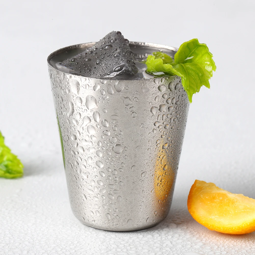 Juego de 4/6 Uds. De tazas de acero inoxidable para viajes prácticos al aire libre, Mini juego de vasos para whisky, vino con estuche, vajilla portátil de 30/70ml