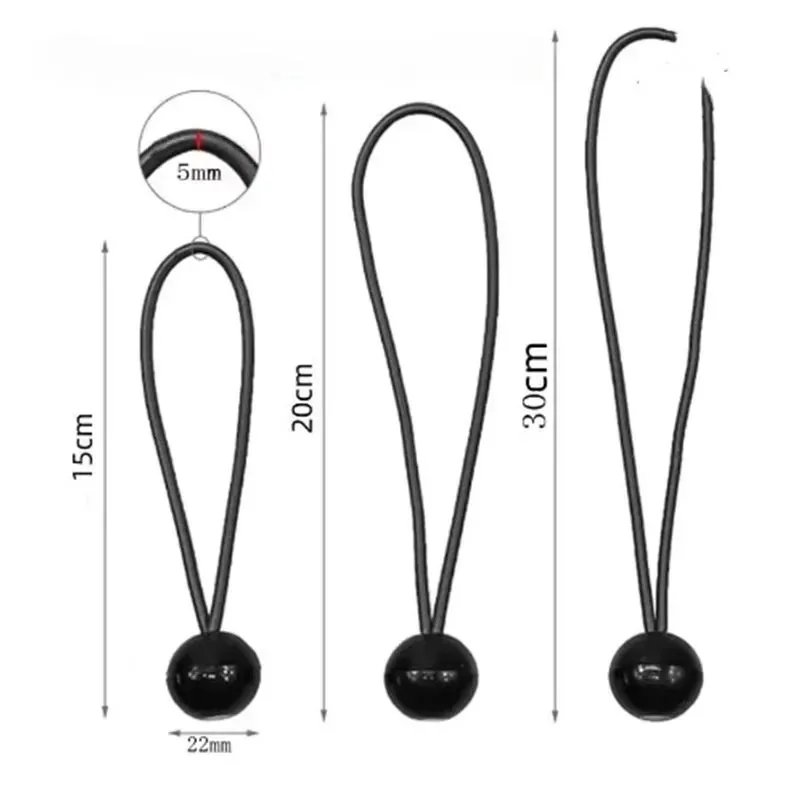 Bungee Ball Tarps Canvas Tarpaulin Flagpole Ties Cord Ends Elastic Rope Lace Fixed Boat Pole Camping Tent Accessories  4pcs