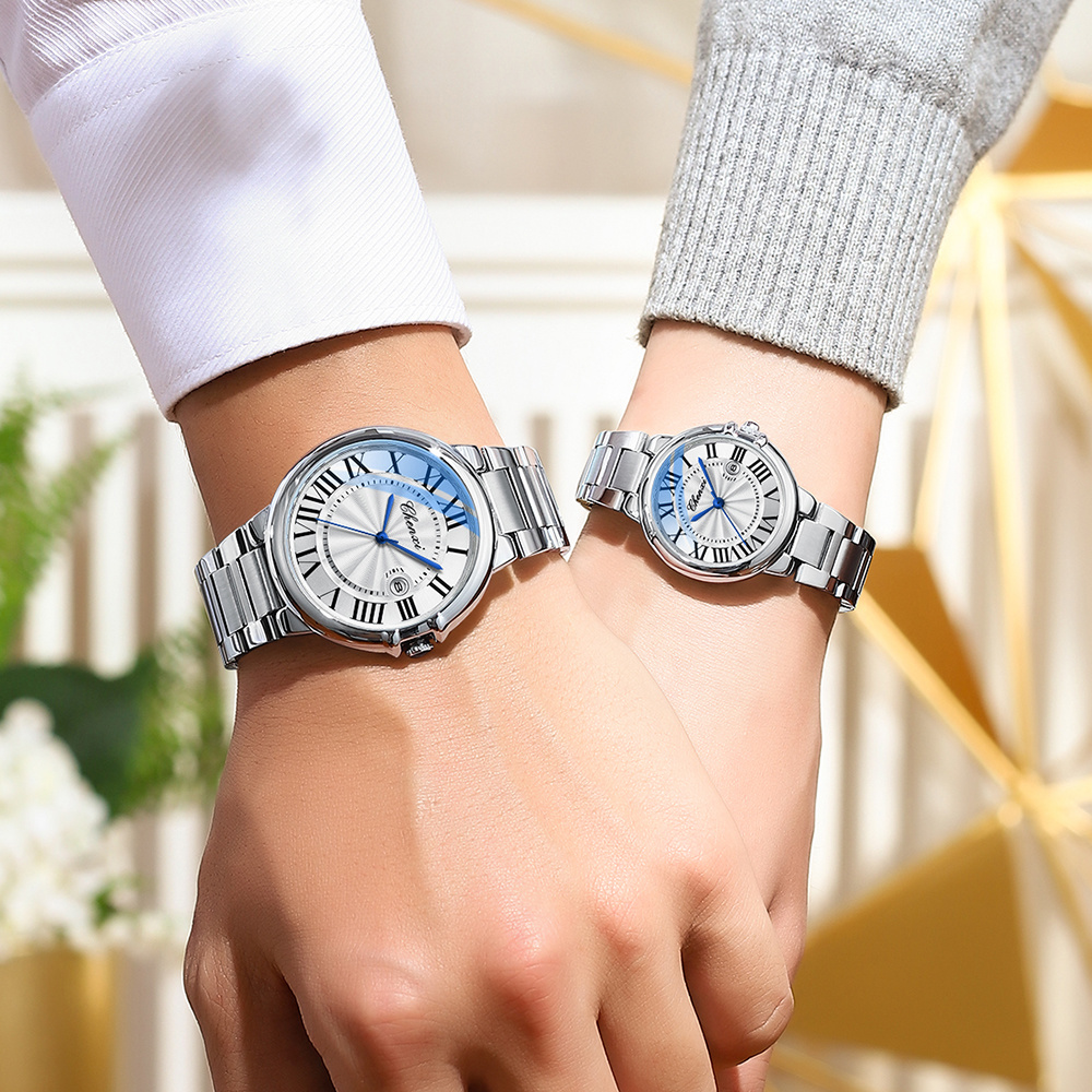 CHENXI 039 Reloj de cuarzo para mujer, relojes de pulsera de lujo de marca superior a la moda de acero inoxidable y plata para mujer, relojes para parejas, regalos
