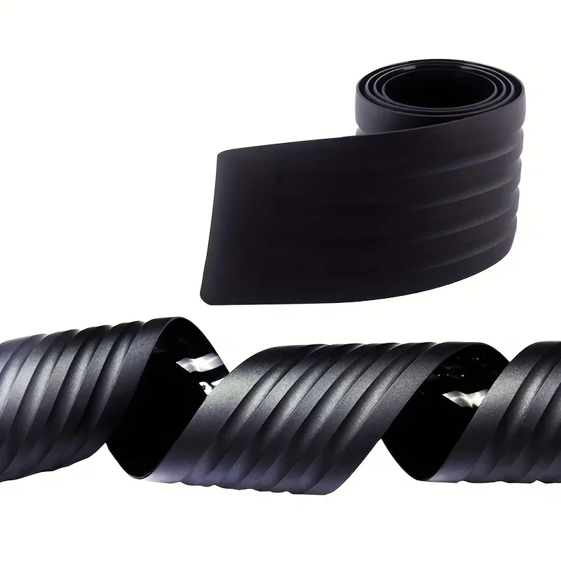 Universele Kofferbak Instaplijsten Protector, Rubberen Strip Sticker Auto Achterbumper Guard Krasbescherming Bar Black90cm/35.4in