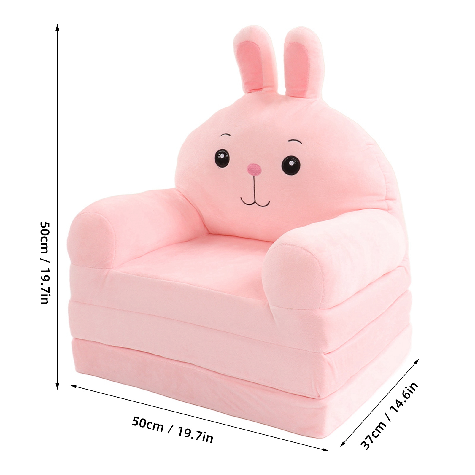 Cartoon Children's Folding Sofa Bed Humanized Detachable And Washable Wide Armrests Two-In-One Comfortable Plush Chair Durable