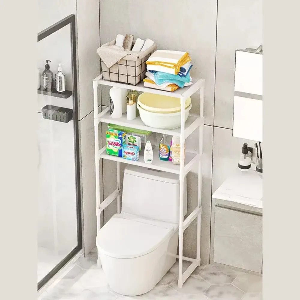 Washing Machine Shelf Multilayer Perforation-Free Shelf Space-saving Above The Toilet Storage Racks Floor Standing Toilet Holder