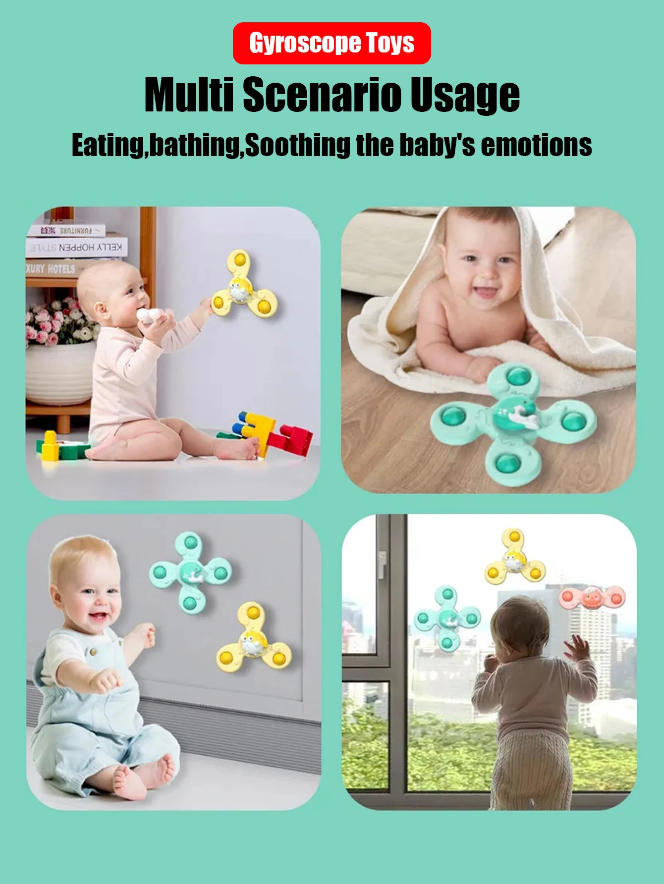 3 teile/satz Baby Bad Spielzeug lustige Bad Sauger Spinner Saugnapf Cartoon Rasseln zappeln Lernspiel zeug für Kinder Jungen Geschenk