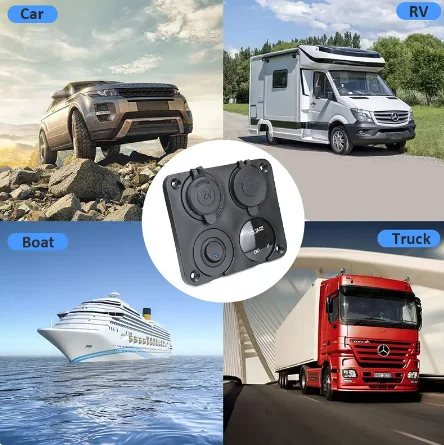 4 в 1 12-24 В Двойное Зарядное устройство USB автомобильный прикуриватель Цифровой вольтметр с переключателем для автомобиля лодки грузовика RV ATV