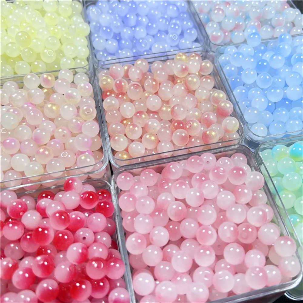 Cuentas de vidrio de 8mm, hermosas cuentas multicolores hechas a mano, pulsera Diy, joyería, accesorios de cuentas hechos a mano, Material al por mayor