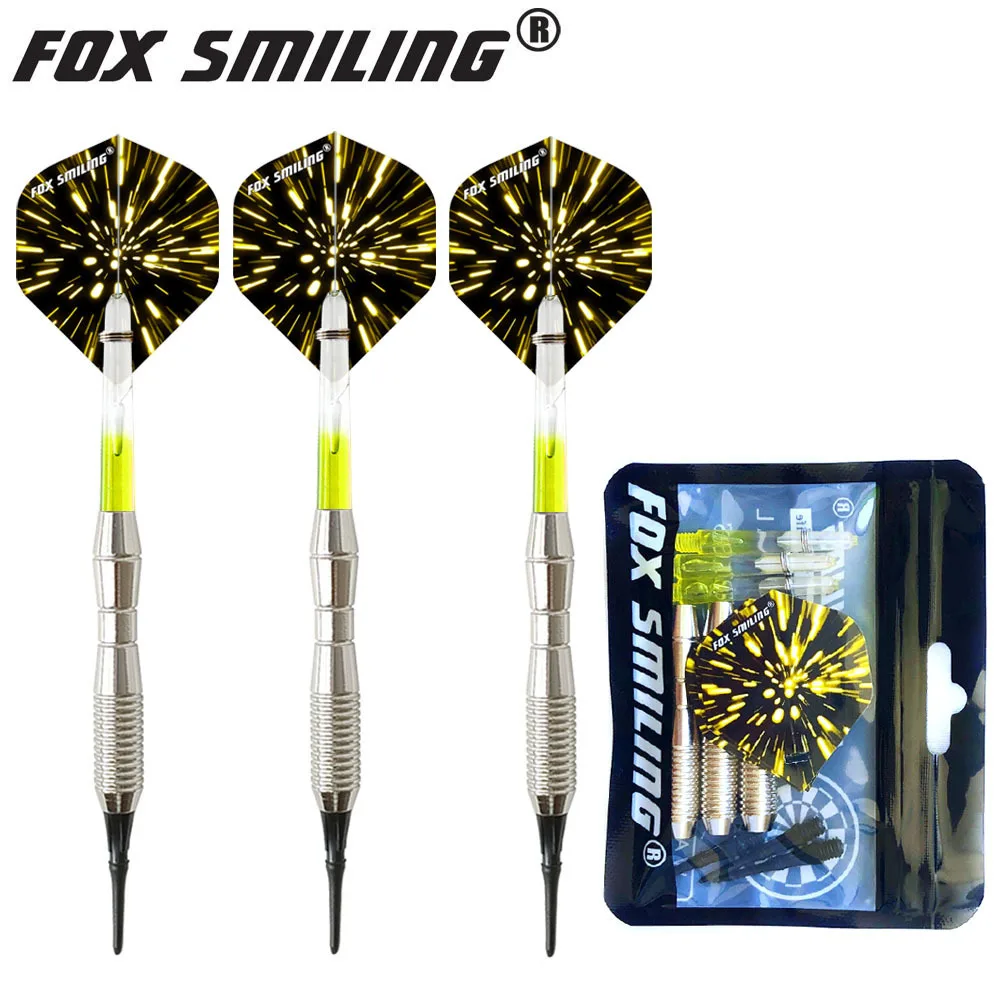 Fox Smiling 3 шт. Электронные дротики с мягким наконечником 17 г 146 мм Дартс с нейлоновыми валами