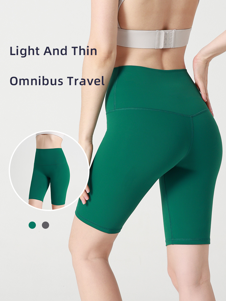 Verão nova linha sans t cor pura shorts de yoga cinco pontos ciclismo ginásio corrida esportes calças de fitness apertado equitação shorts feminino