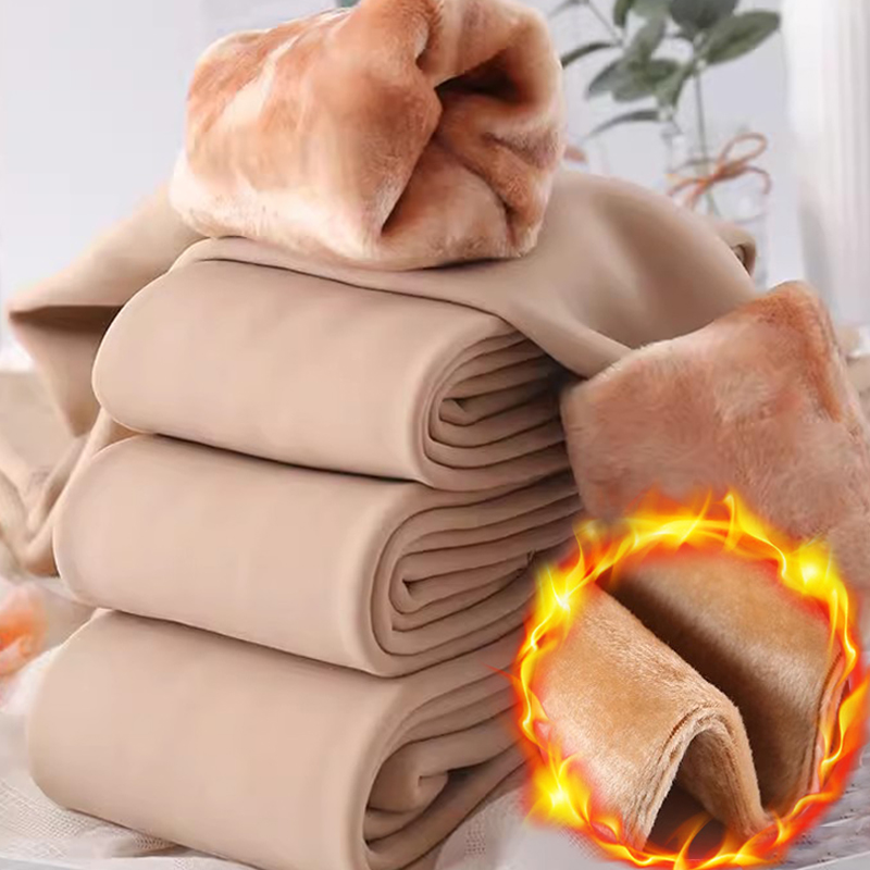 Femmes bas thermiques hiver chaud élastique mince polaire collants épaissir peluche taille haute velours Leggings bas pantalon