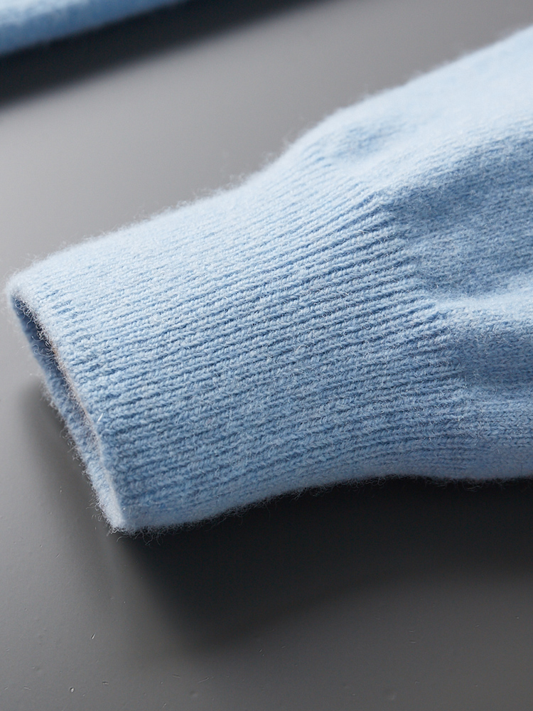 Suéter de lana merina de 100% para hombre, jersey con cuello redondo, Tops de una pieza listo para usar, suéter de Color sólido para otoño e invierno, básico versátil