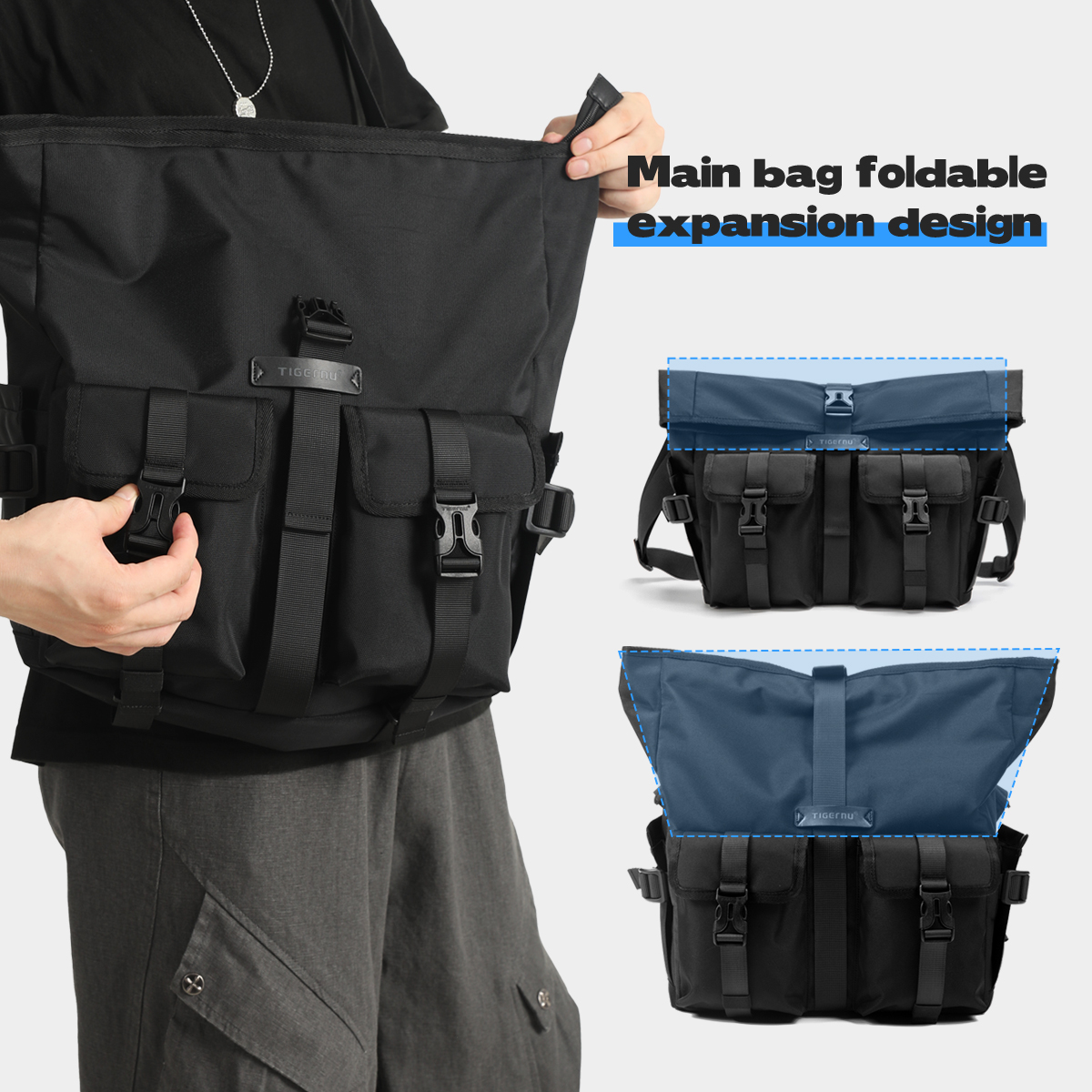 Lebenslange Garantie Mode Umhängetasche für Männer Umhängetaschen männlich erweiterbare Tasche 13,3 Zoll Laptop tasche Umhängetasche Jungen Handtasche
