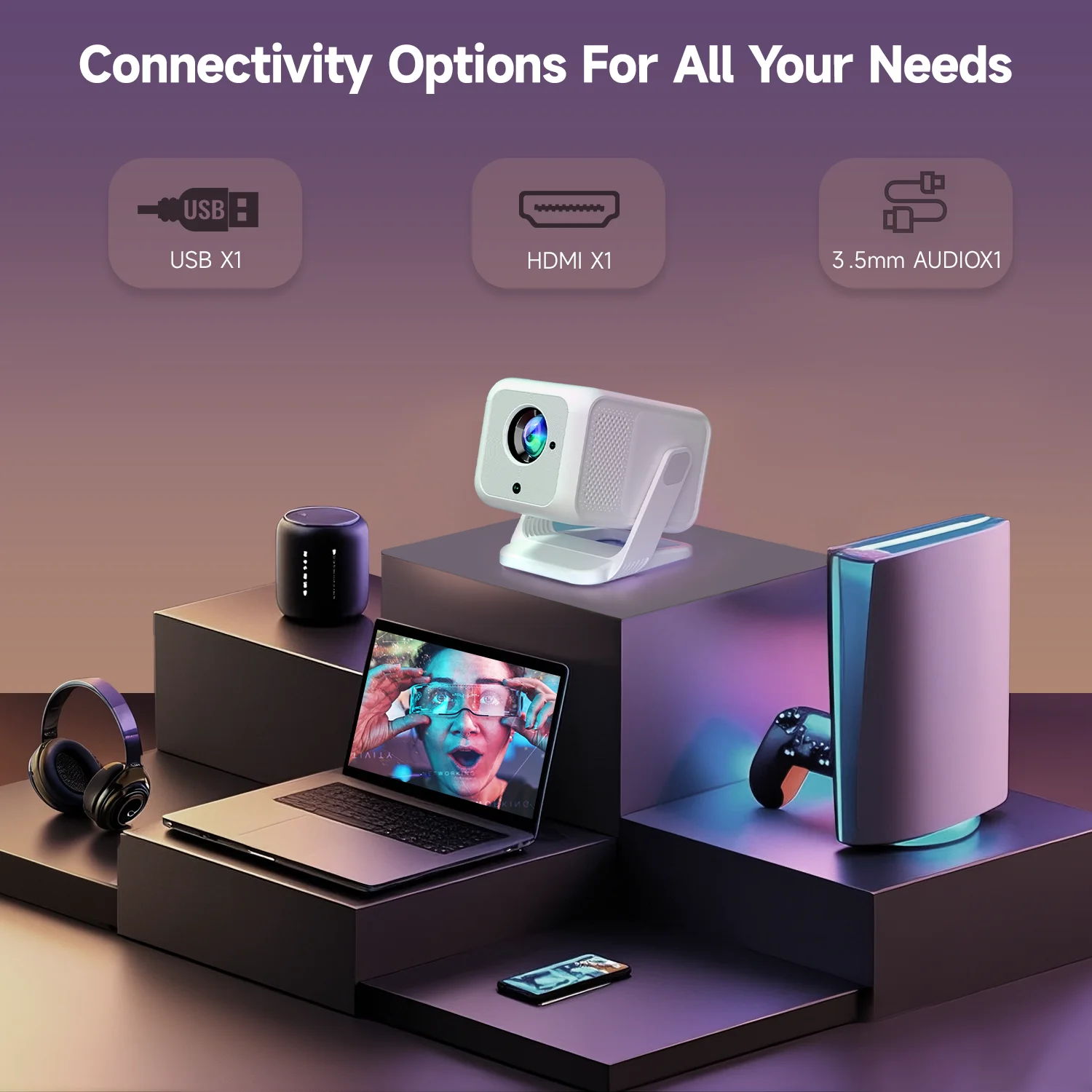 Magcubic Auto Focus 4K HD 1920*1080P 420ANSI Portable Projector Android 11 BT5.4 Built 5W HiFi Speaker For Home Theater HY310 X