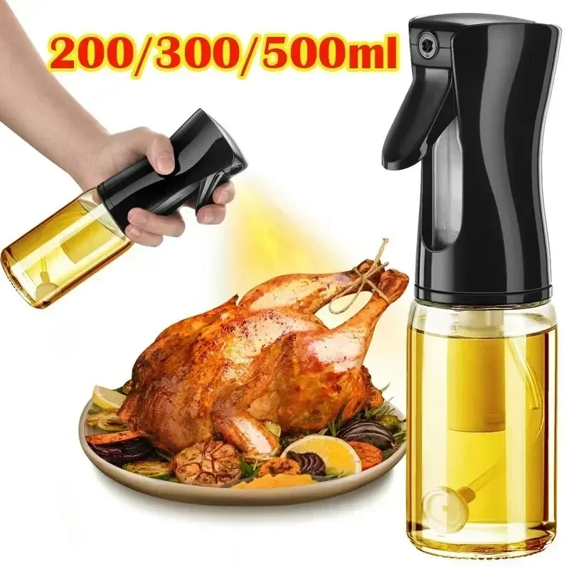 Spray de aceite para cocinar, dispensador de aceite de oliva, botella de plástico, pulverizador, niebla, aceite de calidad alimentaria reutilizable, pulverizador de vinagre, accesorios de cocina