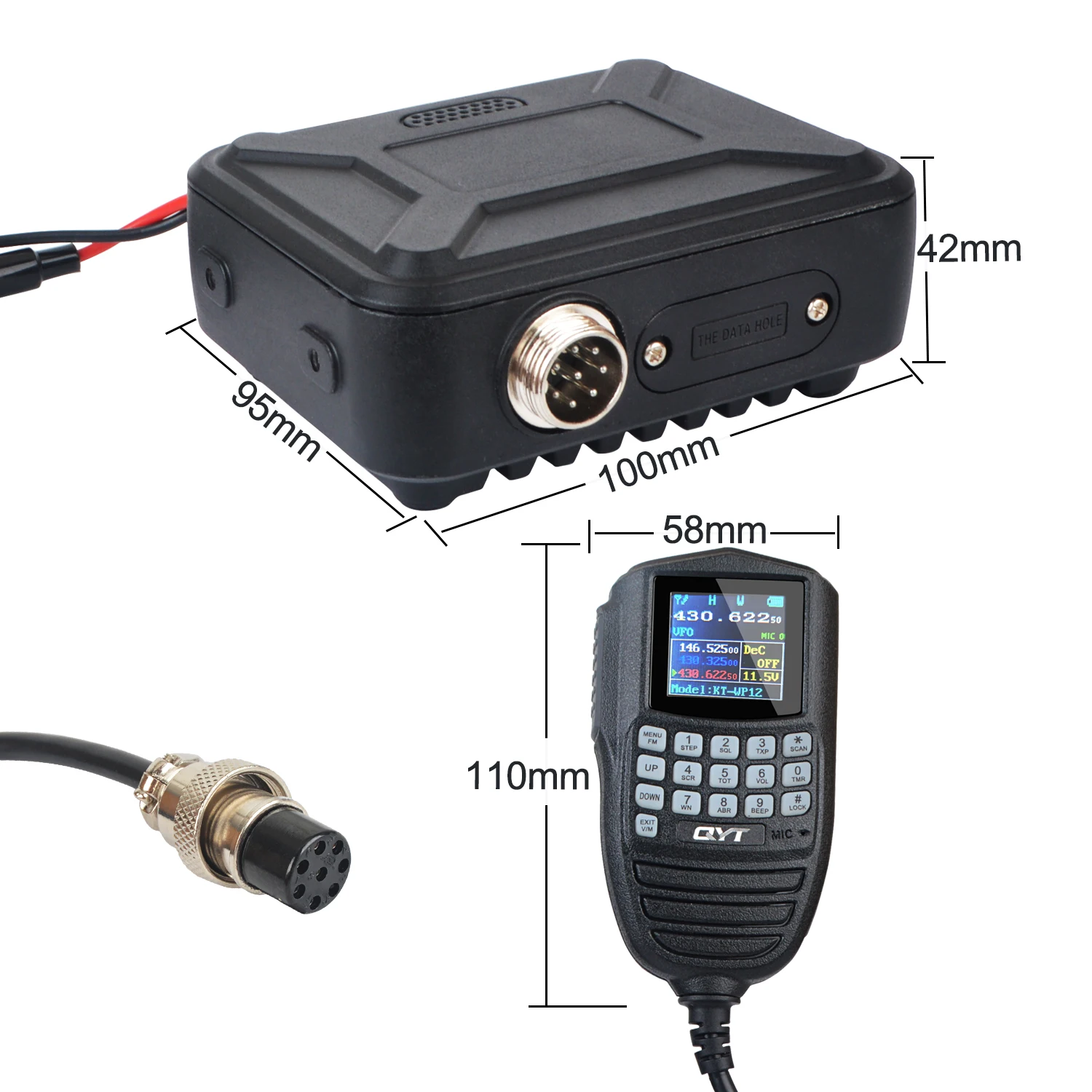 The Smallest Mobile Radio QYT KT-WP12 Mini Compact 25W 200Ch Mobile VHF/UHF Dual Band Amateur Ham Radio