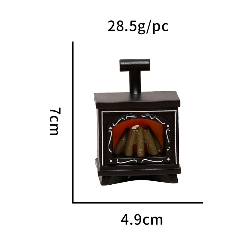 Domek dla lalek Miniaturowy kominek Świecący piec Model domu Meble kuchenne Scena życia Dekoracja Zabawka