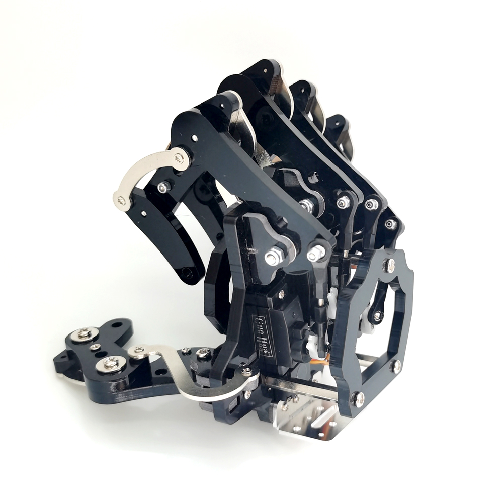 5 Dof Roboterhand mit Sockel, humanoider Roboterfinger, bionisch zusammengebaute mechanische Manipulatorklaue für Arduino, programmierbarer Roboter