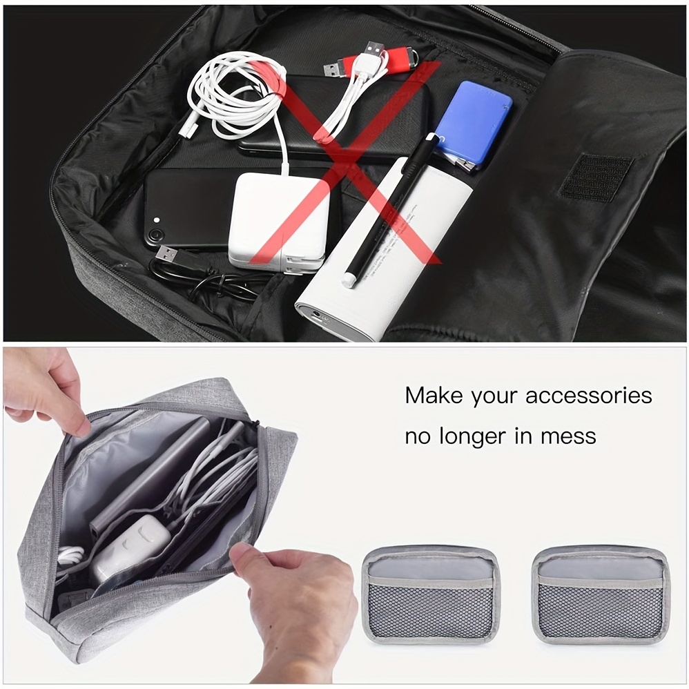 Digital Accessories Storage Bag Portable Waterproof Zipper Travel Carry Organizer Pouch for Cable Data Charger Headphone U Disk