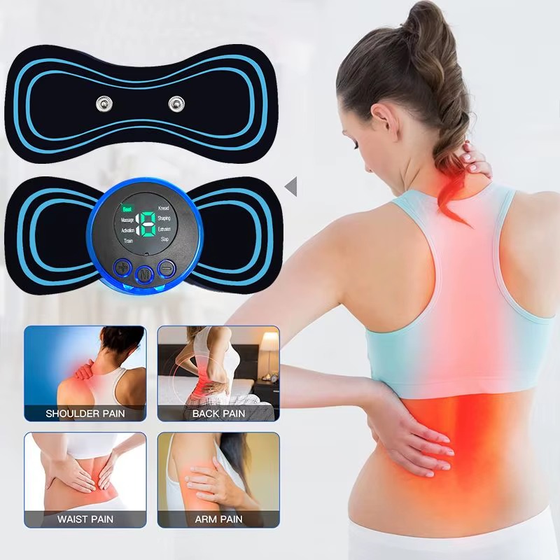 Intelligente mini elektrische nekmassager Opladen van draagbare schouder- en nek-nekmassagepatch met meerdere verstelbare niveaus