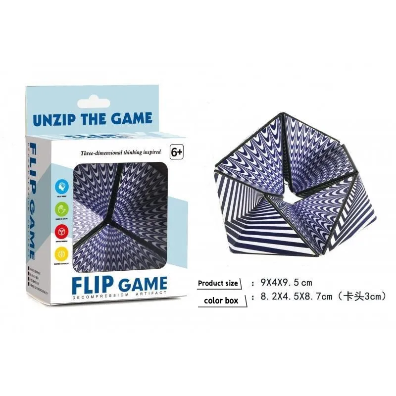 New Variety Geometric Changeable  Magic Cube Anti Stress 3D Decompression Hand Flip Puzzle Cube Kids Reliever Fidget Toy