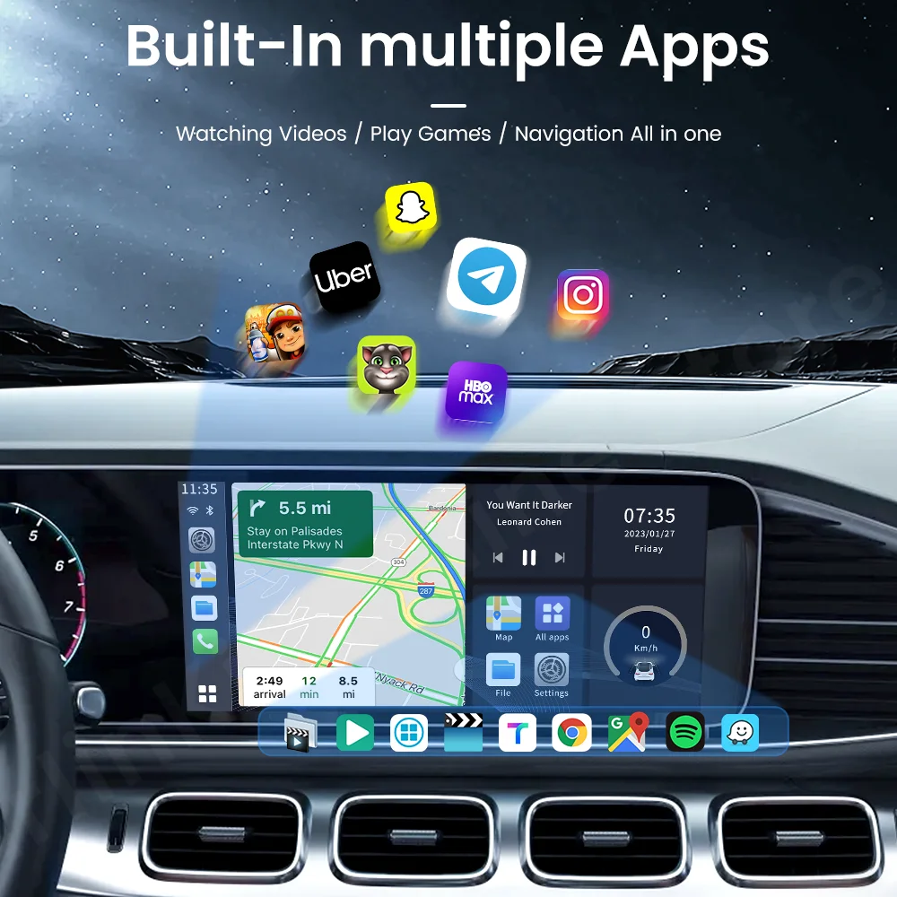 Carlinkit SDM660 Tv Box Android 13 Qualcomm 8 Core Android Auto CarPlay adaptador inalámbrico compatible con vídeo en línea puerto USB-A Youtube