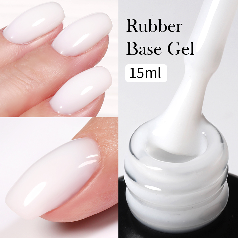 BORN PRETTY Milky Jelly Rubber Base Gel for Gel Nail Polish 15ml Russian Self-leveling Nude Color Soak Off Semi Permanent UV Gel