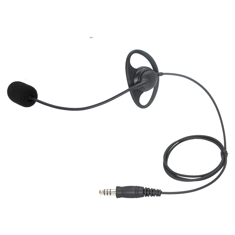 Micrófono tipo auricular tipo D de 7,1 mm para walkie talkie de radio bidireccional