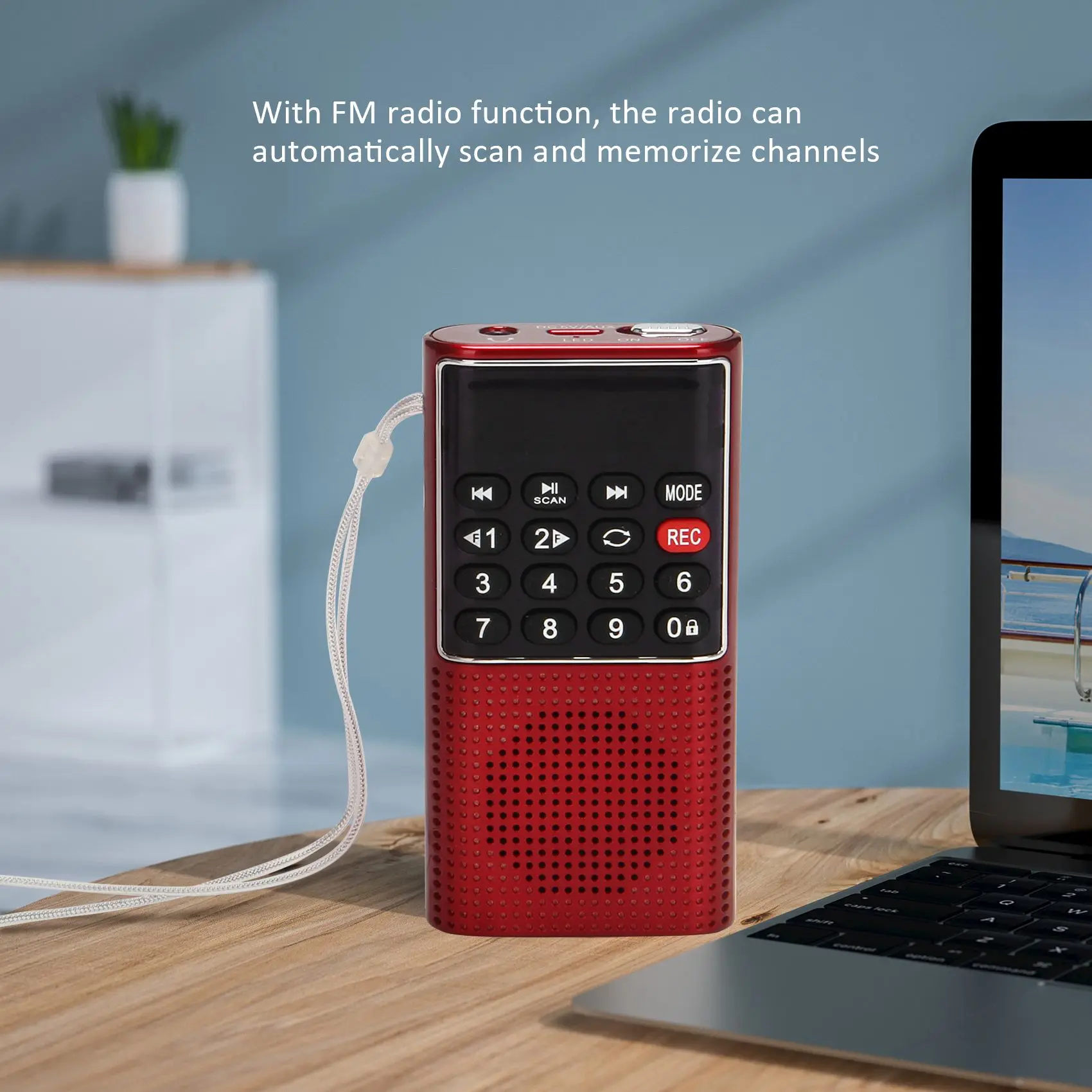 BABQ L-328 Mini Portable Pocket FM Auto Scan Radio Music Audio MP3 Player Outdoor Small Speaker with Voice Recorder