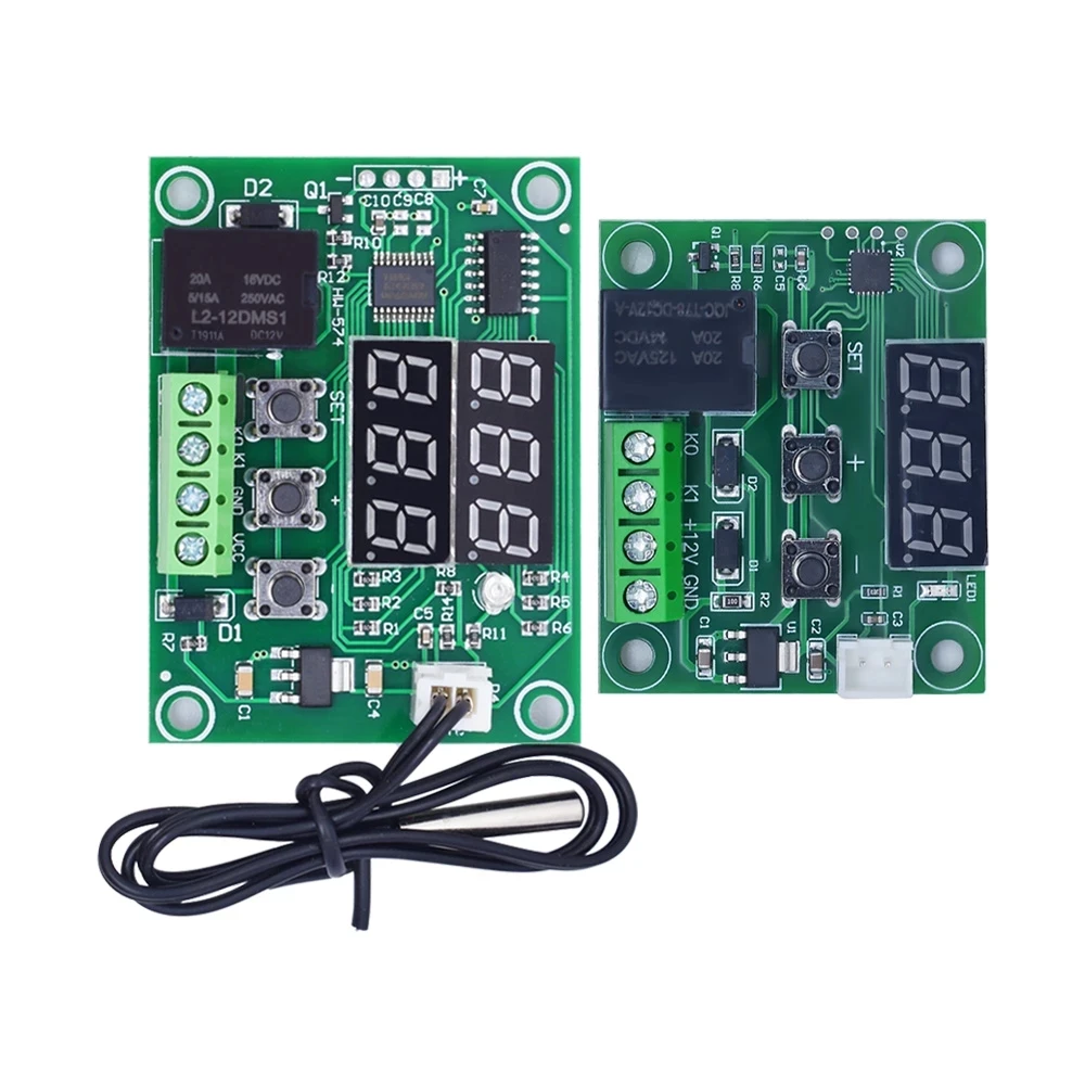 Termostato digital de control de temperatura, placa de interruptor, caja W1209, 50-100CM, azul/rojo, cc 12V