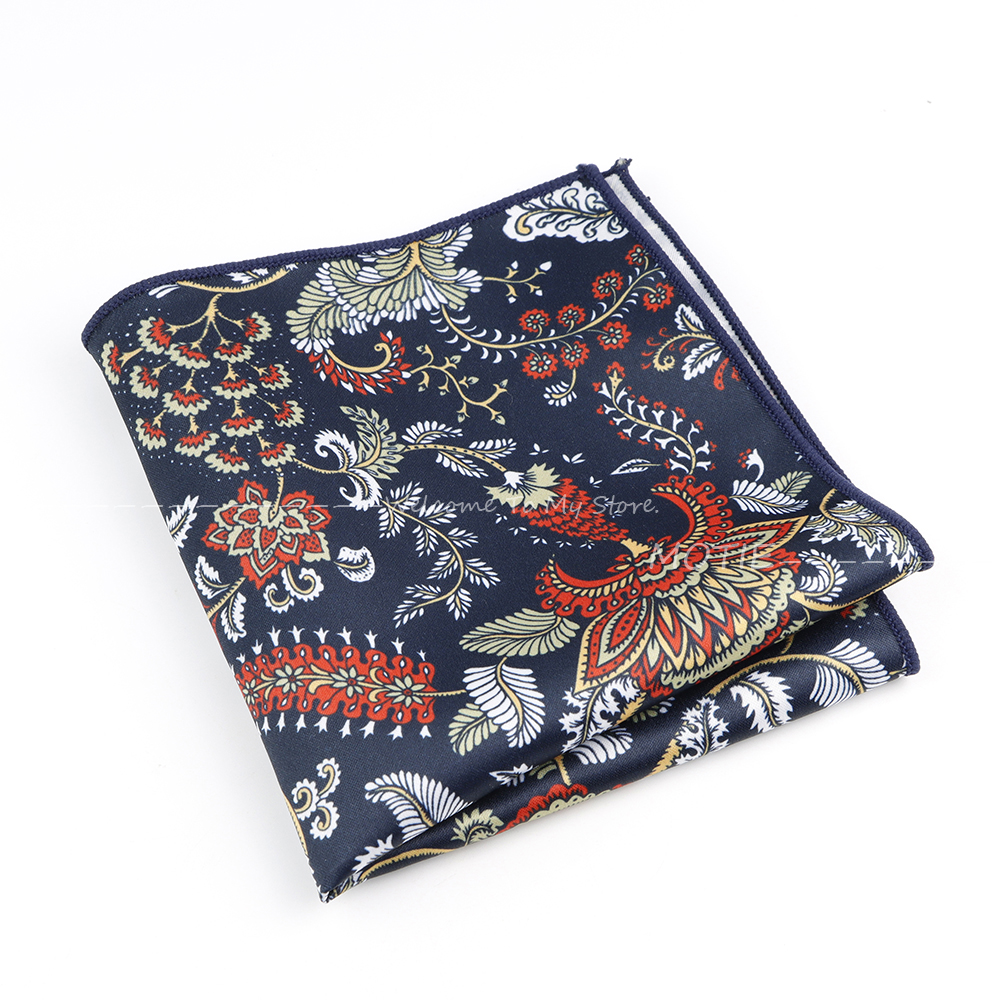 ใหม่ล่าสุด hankies โพลีเอสเตอร์ผ้าเช็ดหน้ากระเป๋าสี่เหลี่ยมลายดอกไม้ที่สวยงามสบายๆวันคู่รักแต่งงานสวมใส่ทุกวันชุดอุปกรณ์เสริม