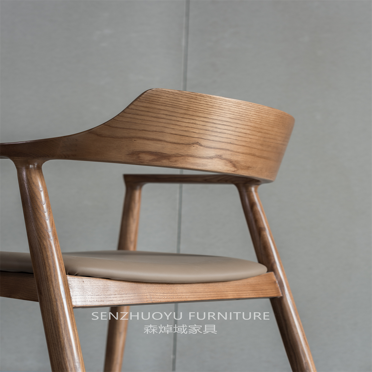 Silla de comedor de diseño de madera maciza, muebles de comedor, cafetería